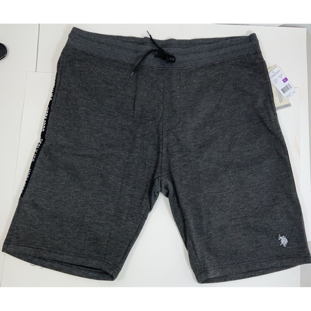 NWT Men's U.S. Polo Assn. Feel Dry Sweat Shorts Drawstring & Pockets Gray - 2XL